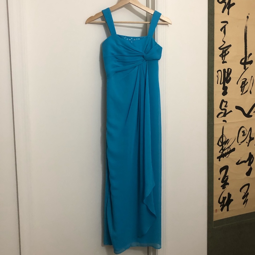 David’s Bridal Malibu Blue Kids Bridesmaid Dress